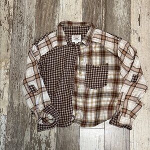 Women’s Vintage American Eagle Outfitters Plaid Cropped Flannel
